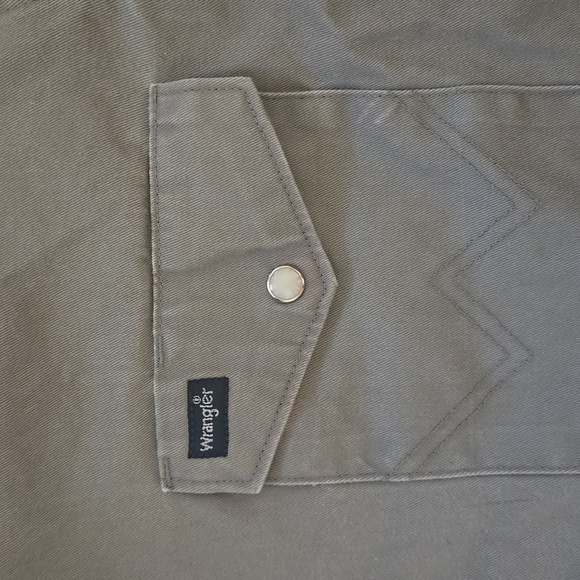 Vintage 90s snap button gray wrangler longsleeve shirt - Picture 8 of 9